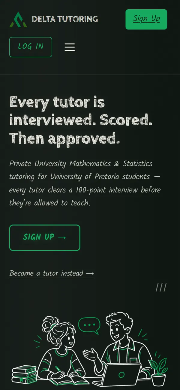 Delta Tutoring on a phone