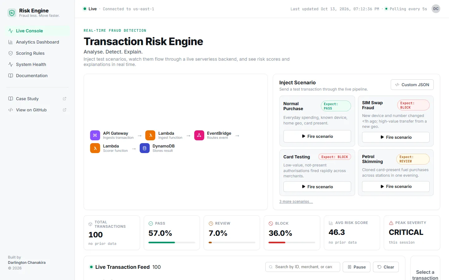 Risk Engine screenshot